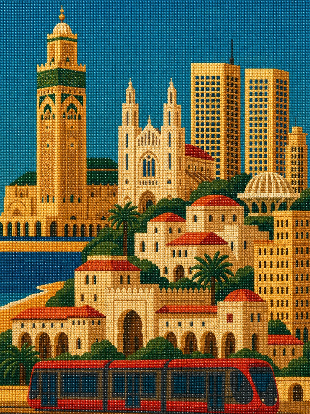 Bienvenue à Casa – kit de diamond painting 50×70 cm | Crafties