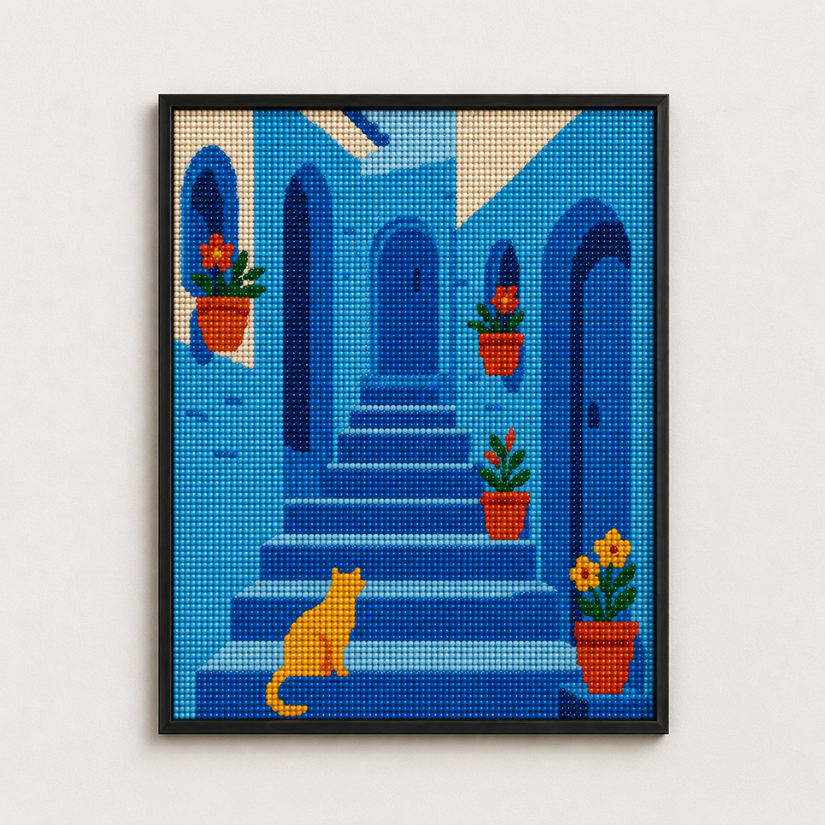 Chefchaouen Blues – diamond painting 40×50 cm | Crafties