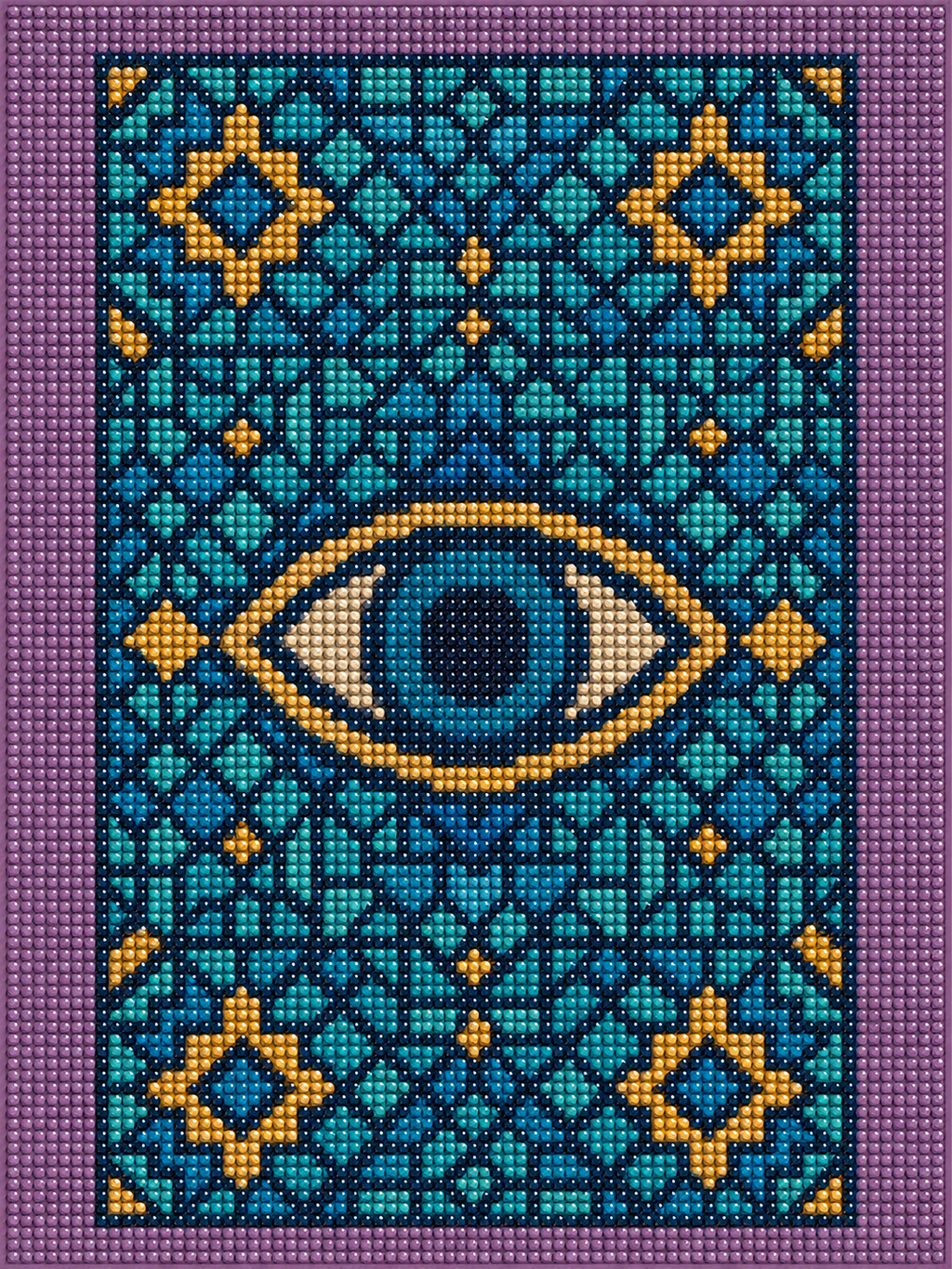 Nazar Boncuk – kit de diamond painting 30×40 cm | Crafties