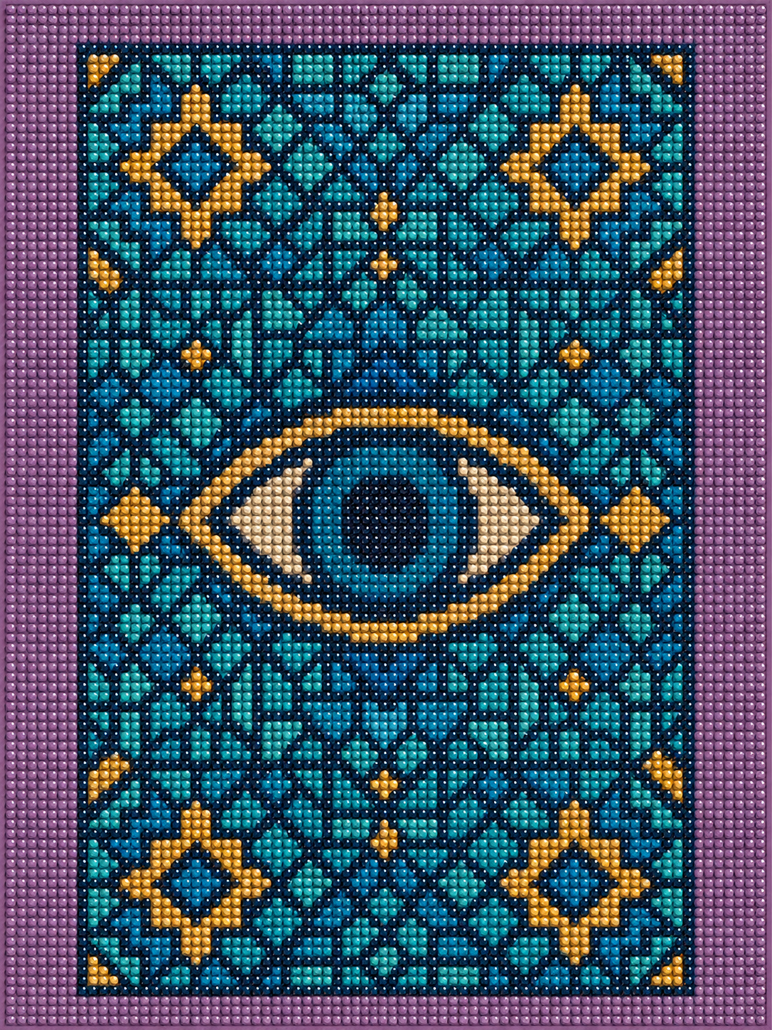 Nazar Boncuk – kit de diamond painting 30×40 cm | Crafties
