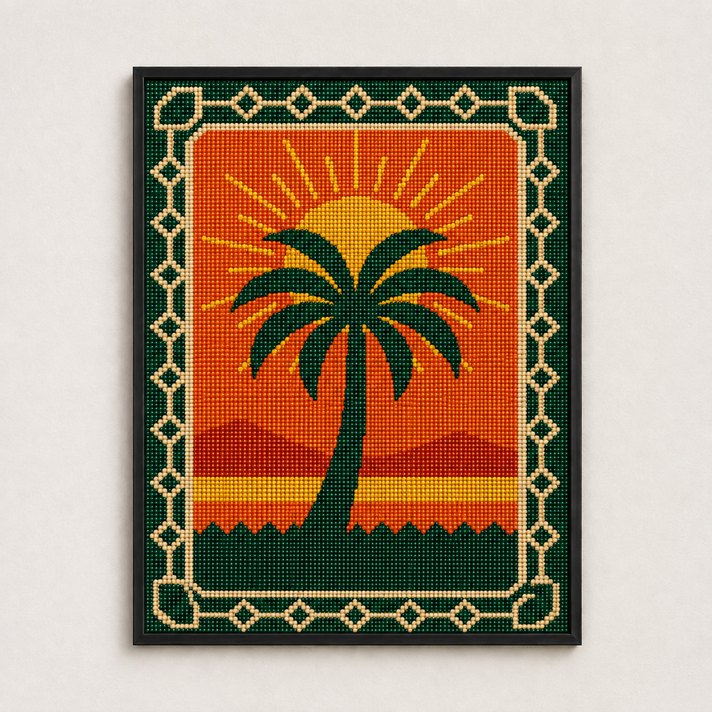 Oasis dorée – diamond painting 30×40 cm | Crafties