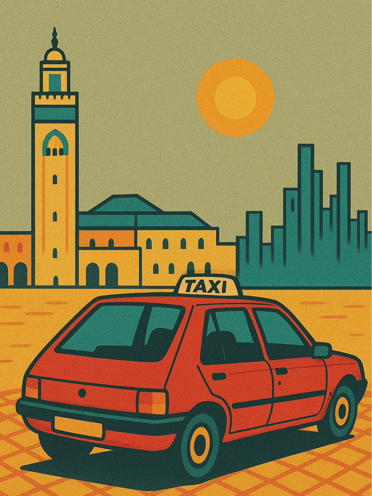 P’tit Taxi – design Crafties en diamond painting 30×40 cm