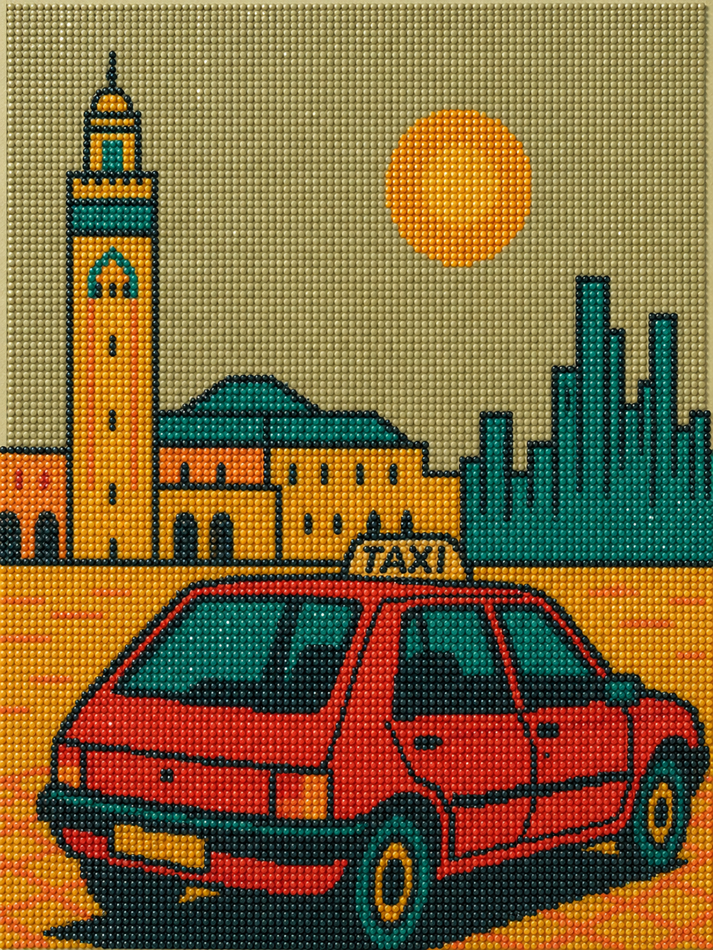 P’tit Taxi – kit de diamond painting 30×40 cm | Crafties