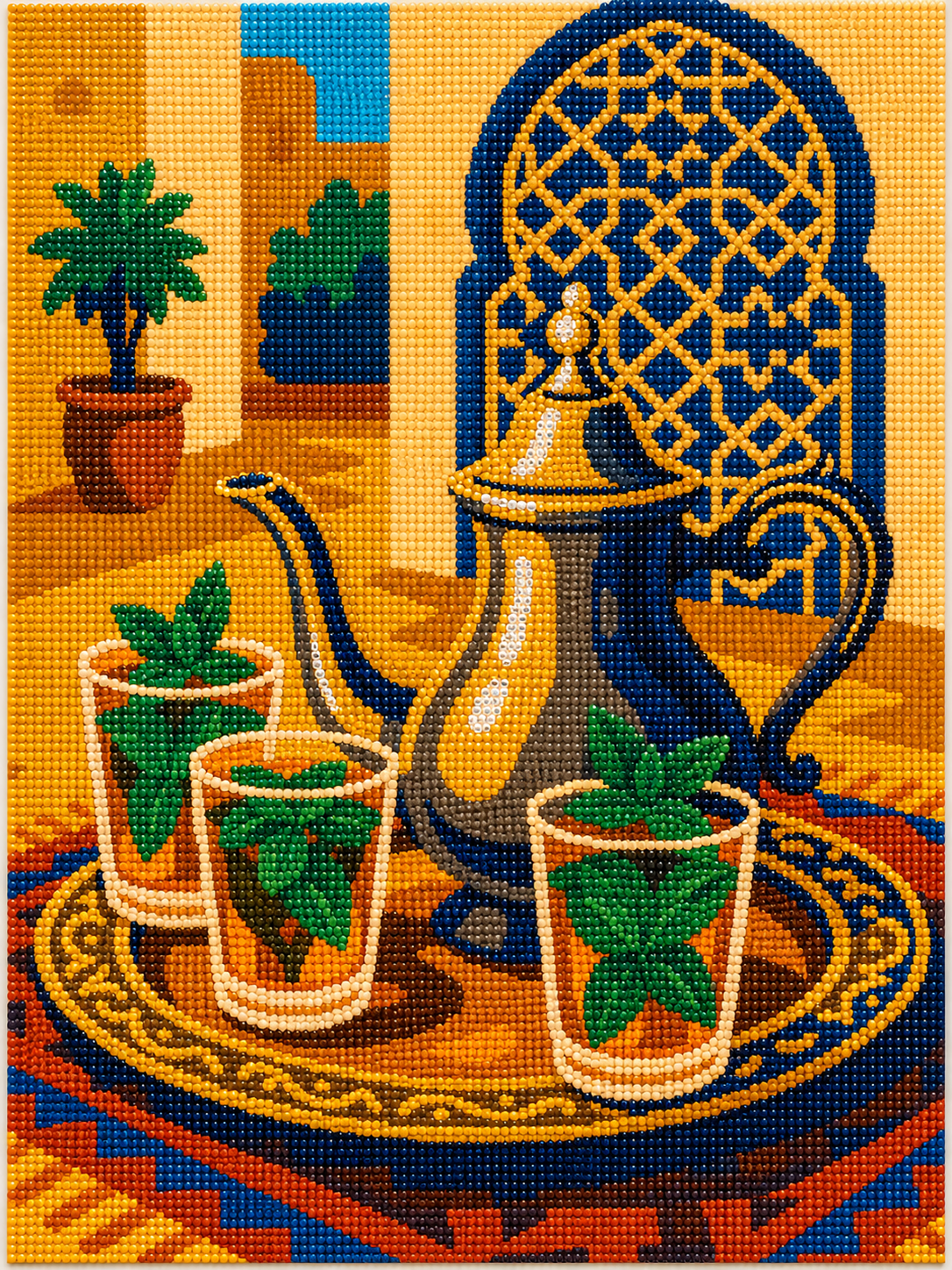 Mint Tea & Me – kit de diamond painting 50×70 cm | Crafties